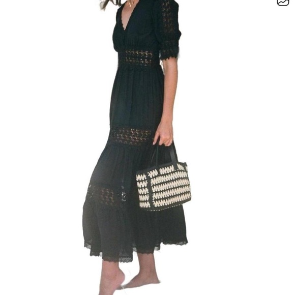 Elan Lace Tiered Maxi Dress L - Picture 11 of 11